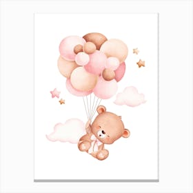 Teddy Bear With Balloons Kids and Nursery 7 Canvas Print