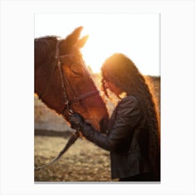 A Girl And A Horse Canvas Print