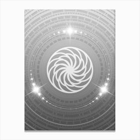 Geometric Glyph in White and Silver with Sparkle Array n.0187 Canvas Print