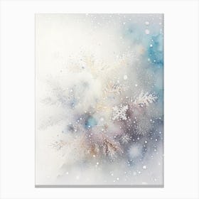 Graupel, Snowflakes, Storybook Watercolours 4 Canvas Print