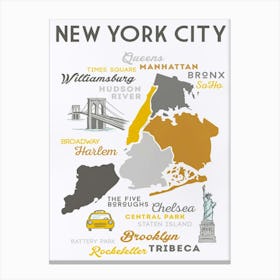 New York City Map Canvas Print