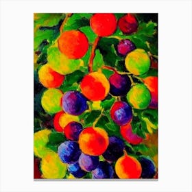 Grapes Fruit Vibrant Matisse Inspired Painting Fruit Canvas Print