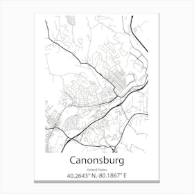 Canonsburg,United States Minimalist Map Canvas Print