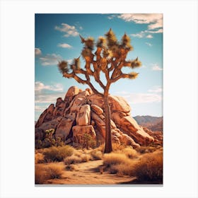 Joshua Tree In Mountain Foothill In South Western Style (3) Canvas Print
