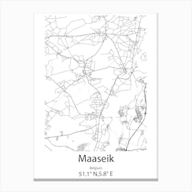 Maaseik,Belgium Minimalist Map Canvas Print