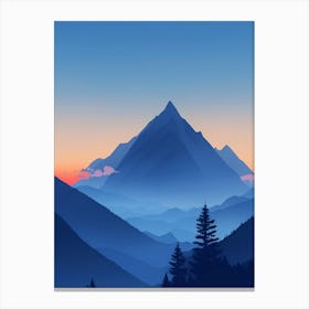 Misty Mountains Vertical Composition In Blue Tone 67 Canvas Print