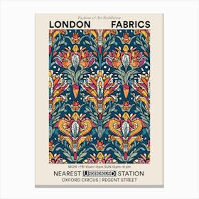 Poster Radiant Petals London Fabrics Floral Pattern 3 Canvas Print