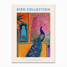 Peacock In A Palace Painting Poster Canvas Print