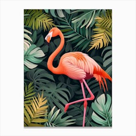 Greater Flamingo Yucatn Peninsula Mexico Tropical Illustration 4 Canvas Print