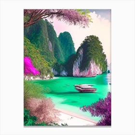 Ko Phi Phi Thailand Soft Colours Tropical Destination Canvas Print