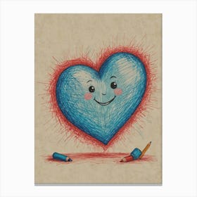 Heart With Pencils 1 Canvas Print