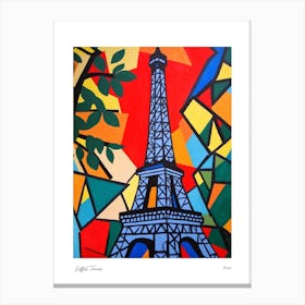 Eiffel Tower Paris Matisse Style 3 Watercolour Travel Poster Canvas Print