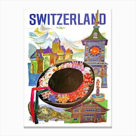 Switzerland, Vintage Travel Poster Canvas Print