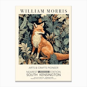 William Morris Print Exhibition Poster Fox Print Canvas Print