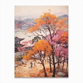 Autumn City Park Painting Hangang Park Seoul 2 Canvas Print