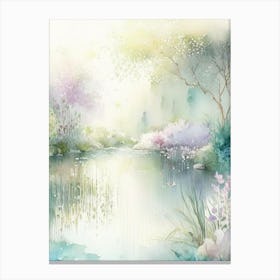 Water Gardens Waterscape Gouache 1 Canvas Print