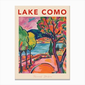 Lake Como 2 Italia Travel Poster Canvas Print