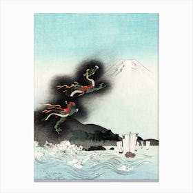 Mount Fuji With Flying Dragon Canvas Print