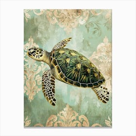 Ornamental Sea Turtle Wallpaper Style 6 Canvas Print