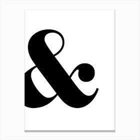 Ampersand Bold Black Canvas Print