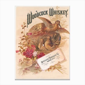 Woodcock Whiskey Advert, 1882 Canvas Print