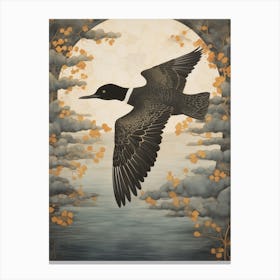 Common Loon 3 Gold Detail Painting Canvas Print