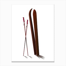 Skis And Poles Canvas Print