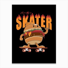 Burger Skate Canvas Print