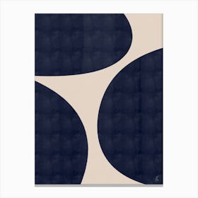 Dark Blue Shapes Canvas Print