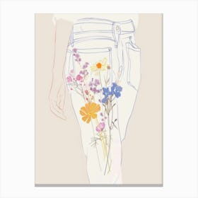 Jean Line Art Flowers 7 Canvas Print