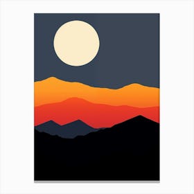 Full Moon In The Mountains Canvas Print