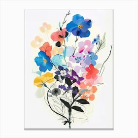 Forget Me Not 1 Collage Flower Bouquet Canvas Print