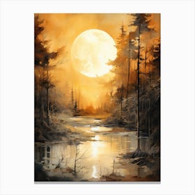 Full Moon In The Forest 1 Canvas Print