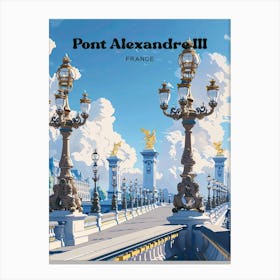 Pont Alexandre Iii Bridge Travel Art Canvas Print