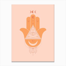 Hamsa Evil Eye Warm Canvas Print