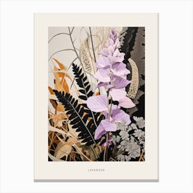 Flower Illustration Lavender Poster Canvas Print