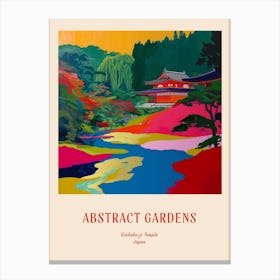 Colourful Gardens Ginkaku Ji  Temple Japan 7 Red Poster Canvas Print