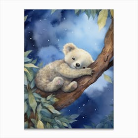 Baby Koala 2 Sleeping In The Clouds Canvas Print
