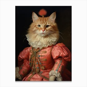 Ginger Cat With Ruffled Collar 3 Canvas Print