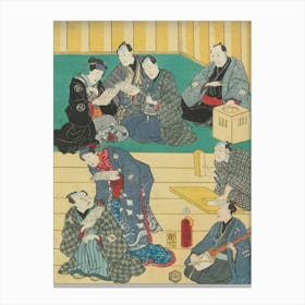 Second Sheet From The Right Of A Vertical Ōban Pentaptych Canvas Print