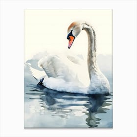 Watercolor Swan Colorful Illustration Canvas Print