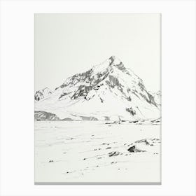 Vinson Massif Antarctica Line Drawing 1 Canvas Print