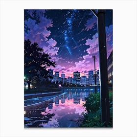 Night Sky Anime aesthetic 60 Canvas Print