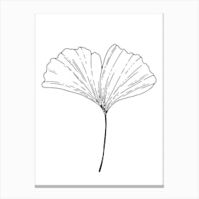 Ginkgo Leaf hand drawing minimalist line art Canvas Print