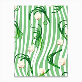 Garlic Scapes Summer Illustration 5 Canvas Print