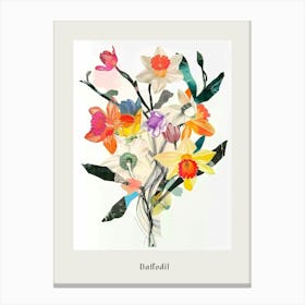 Daffodil 2 Collage Flower Bouquet Poster Canvas Print