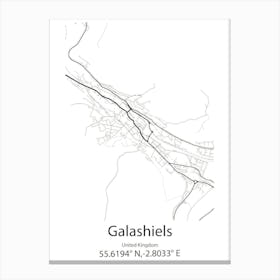 Galashiels,United Kingdom Minimalist Map Stampe su tela