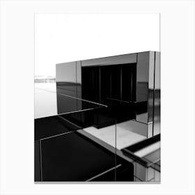 Black And White Image Of A Building Canvas Print