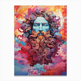  A Silk Screen Portrait Of Poseidon Pre Raphaelite 1 Canvas Print