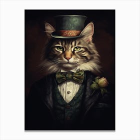 Gangster Cat Kurilian Bobtail Canvas Print